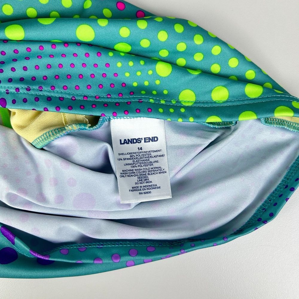 Set of 2 Lands' End Multicolor Printed Pullover Beach Tankini Kids Size 12 & 14 - Picture 12 of 12